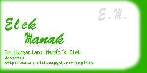 elek manak business card